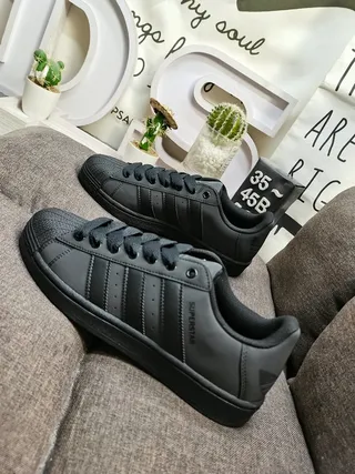 Adidas Superstar Black and White Lifestyle Sneakers 17