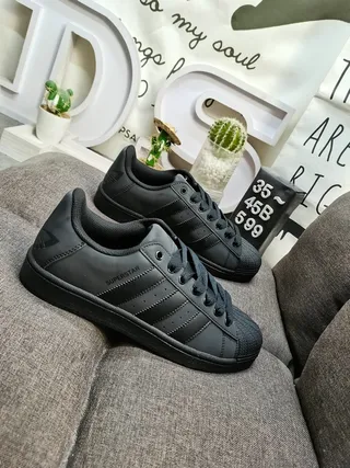Adidas Superstar Black and White Lifestyle Sneakers 19