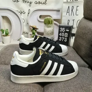Adidas Superstar Black White Shell-Toe Three Stripes लाइफस्टाइल स्नीकर