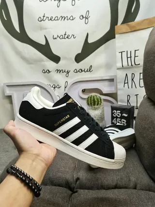 Adidas Superstar Black White Shell-Toe Three Stripes Lifestyle Sneakers 5
