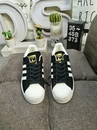 Adidas Superstar Black White Shell-Toe Three Stripes Lifestyle Sneakers 10