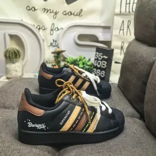 Adidas Superstar Burger Black Tan Multicolor Lifestyle Sneakers