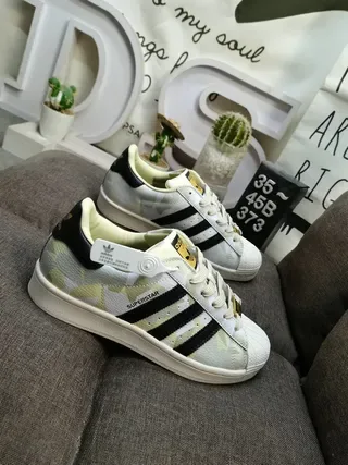 Adidas Superstar Camo-Print Off-White Lifestyle Sneakers 9