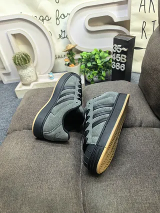 Adidas Superstar Dark Gray Black Suede Lifestyle Sneakers 6