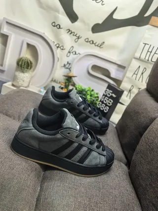 Adidas Superstar Dark Gray Black Suede Lifestyle Sneakers 9