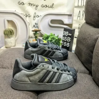 Adidas Superstar Gray and Black Lifestyle Sneakers