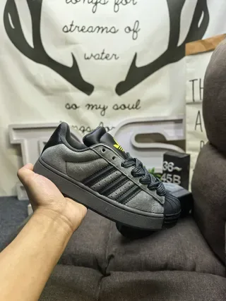 Adidas Superstar Gray and Black Lifestyle Sneakers 5
