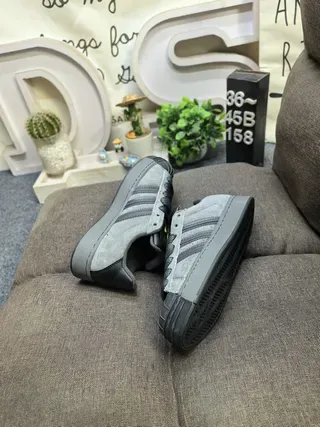 Adidas Superstar Gray and Black Lifestyle Sneakers 6