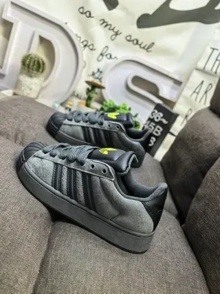 Adidas Superstar Gray and Black Lifestyle Sneakers 7