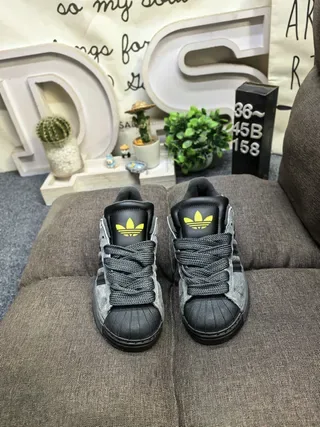 Adidas Superstar Gray and Black Lifestyle Sneakers 10
