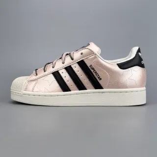 Adidas Superstar मेटालिक स्टार-एम्बॉस्ड गुलाबी सोना लाइफस्टाइल स्नीकर