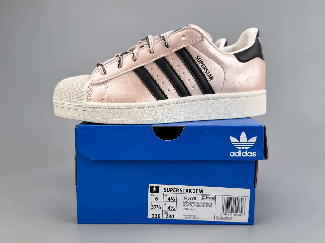 Adidas Superstar मेटालिक स्टार-एम्बॉस्ड गुलाबी सोना लाइफस्टाइल स्नीकर 2