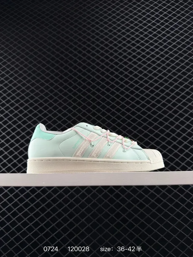Adidas Superstar Mint Green and Pink Lifestyle Sneakers 4
