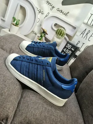 Adidas Superstar Navy and White Lifestyle Sneakers 7