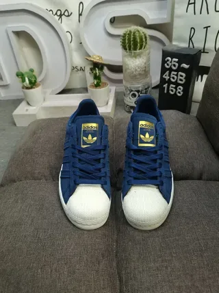 Adidas Superstar Navy and White Lifestyle Sneakers 10