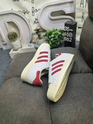 Adidas Superstar Off-White and Red Lifestyle Sneakers 6