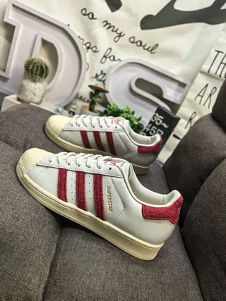 Adidas Superstar Off-White and Red Lifestyle Sneakers 7