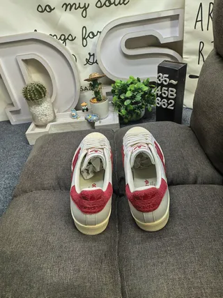 Adidas Superstar Off-White and Red Lifestyle Sneakers 8