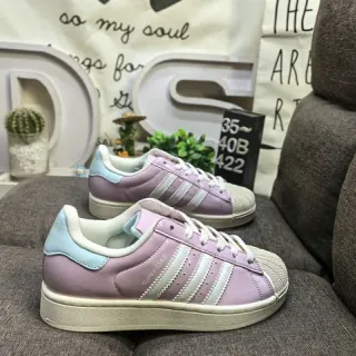 Adidas Superstar Pastel Purple and Light Blue Lifestyle Sneakers