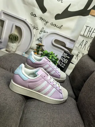 Adidas Superstar Pastel Purple and Light Blue Lifestyle Sneakers 9