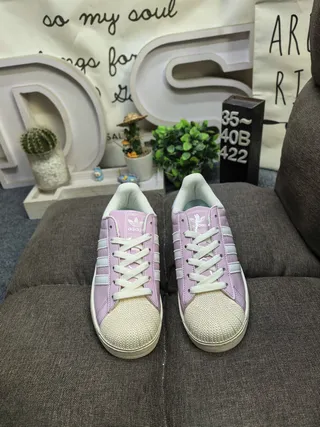 Adidas Superstar Pastel Purple and Light Blue Lifestyle Sneakers 10
