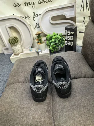 Adidas Superstar Rhinestone-Embellished Black Lifestyle Sneakers 8