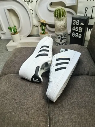 Adidas Superstar White and Black Lifestyle Sneakers 6