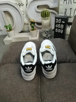 Adidas Superstar White and Black Lifestyle Sneakers 8