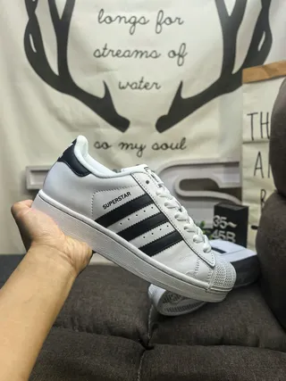 Adidas Superstar White and Black Lifestyle Sneakers 5