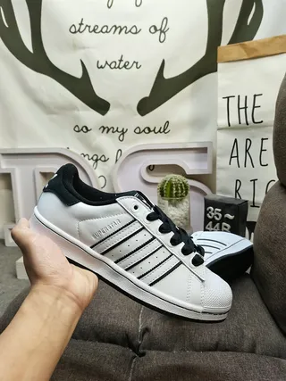 Adidas Superstar White and Black Lifestyle Sneakers 5