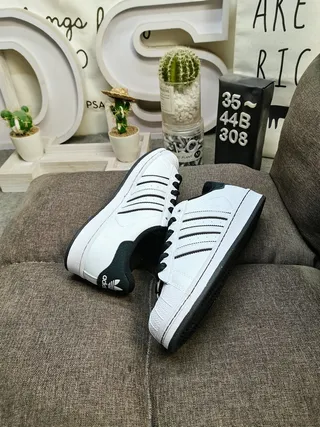 Adidas Superstar White and Black Lifestyle Sneakers 6