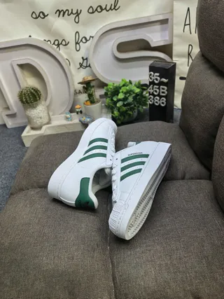 Adidas Superstar White and Forest Green Lifestyle Sneakers 6