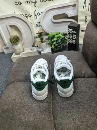 Adidas Superstar White and Forest Green Lifestyle Sneakers 8