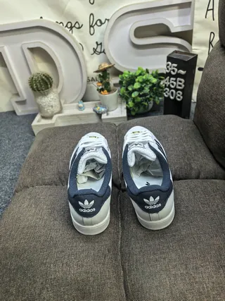 Adidas Superstar White and Navy Lifestyle Sneakers 8