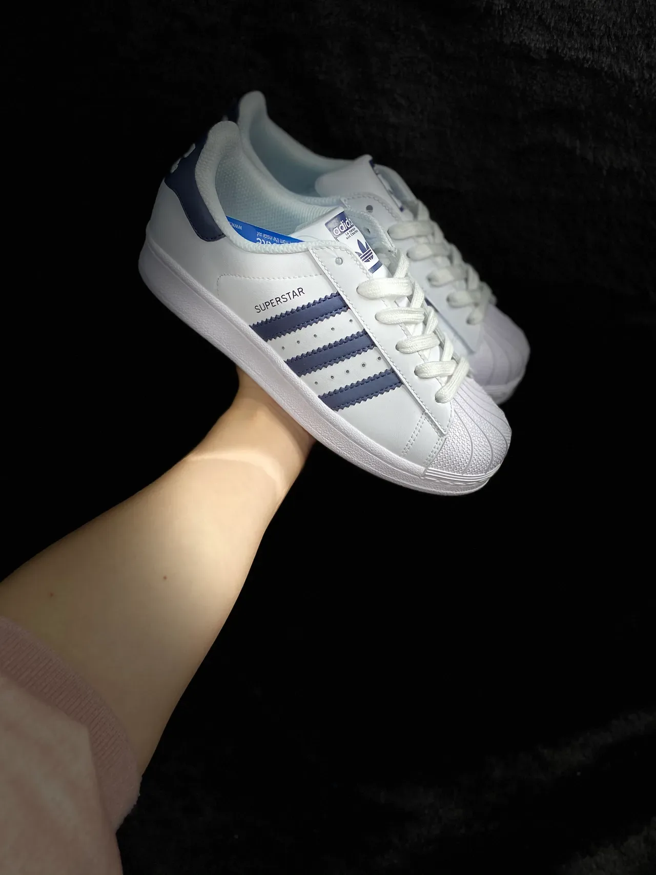 Adidas Superstar White and Navy Lifestyle Sneakers 9