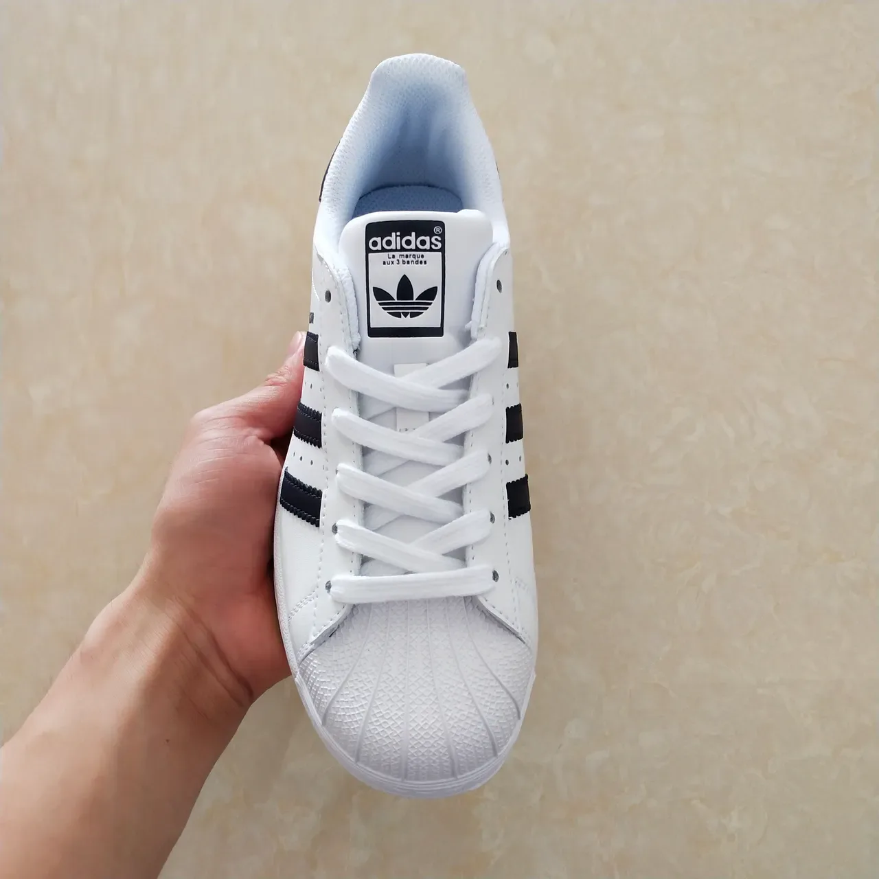 Adidas Superstar White and Navy Lifestyle Sneakers 23