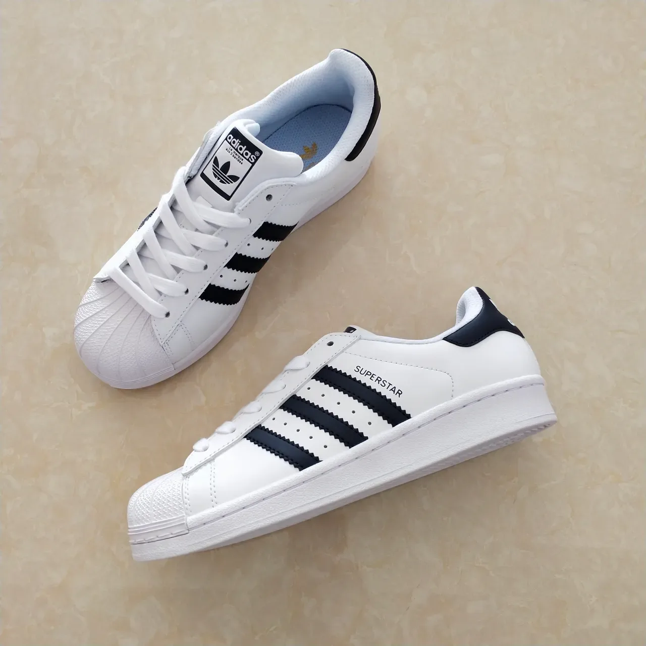 Adidas Superstar White and Navy Lifestyle Sneakers 24