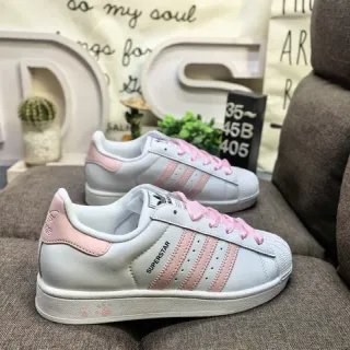 Adidas Superstar White and Pink Lifestyle Sneakers