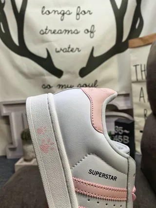 Adidas Superstar White and Pink Lifestyle Sneakers 3