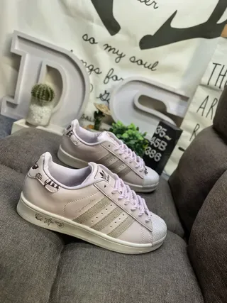 Adidas Superstar White and Silver Metallic Lifestyle Sneakers 19