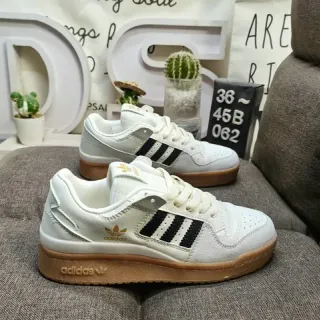 Adidas White Black Low-Top Gum Sole Lifestyle Sneakers