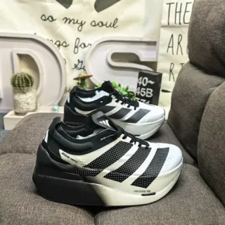 Adidas White Black Racing-Inspired Silhouette Perforated Mesh Upper Lifestyle Sneakers