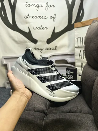 Adidas White Black Racing-Inspired Silhouette Perforated Mesh Upper Lifestyle Sneakers 5