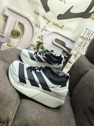 Adidas White Black Racing-Inspired Silhouette Perforated Mesh Upper Lifestyle Sneakers 7