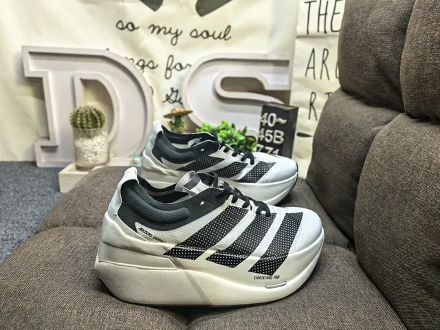 Adidas White Black Racing-Inspired Silhouette Perforated Mesh Upper Lifestyle Sneakers 11