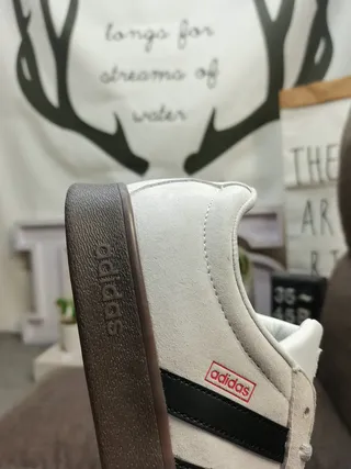 Adidas White Black Suede Upper Three-Stripe Side Panel Lifestyle Sneakers 3