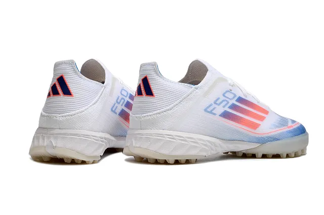 Adidas Blanco Azul Bajo Corte Tejido Superior Rayas Gradientes Gráficas Césped Zapatos de Fútbol 2