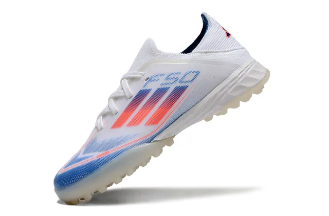 Adidas Blanco Azul Bajo Corte Tejido Superior Rayas Gradientes Gráficas Césped Zapatos de Fútbol 6