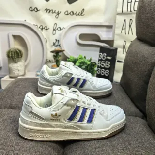 Adidas White Blue Low-Top Cupsole Lifestyle Sneakers