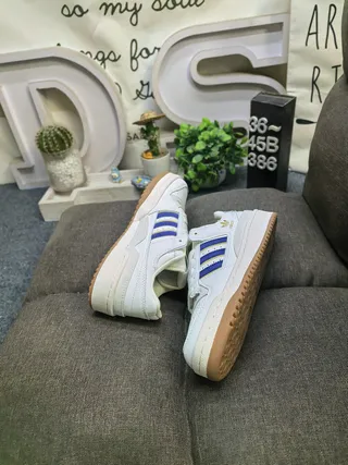 Adidas White Blue Low-Top Cupsole Lifestyle Sneakers 6